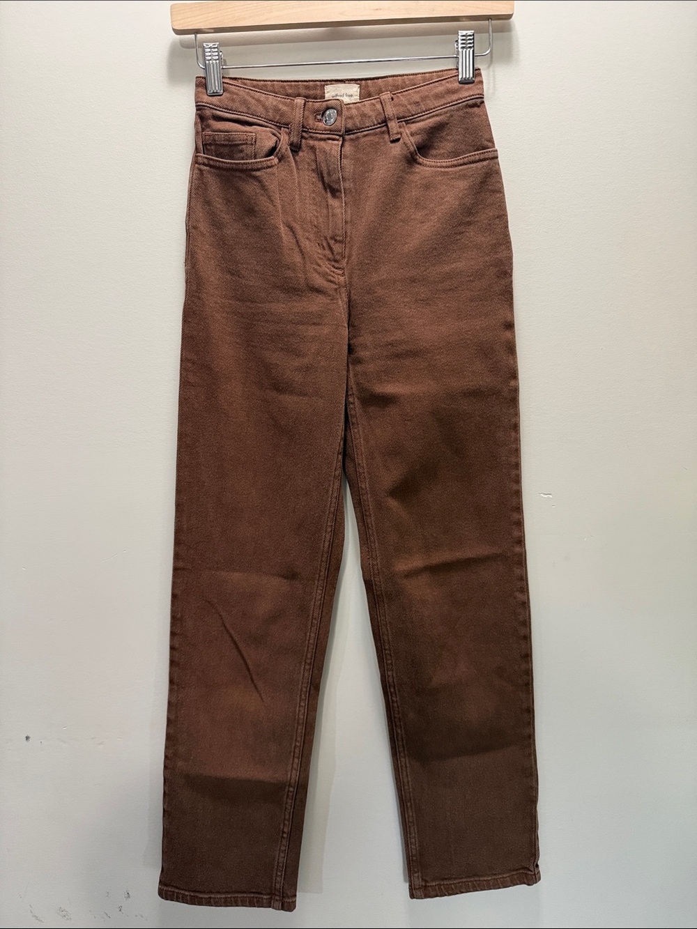 Wilfred High-Rise Straight Jeans in Brown Size 00
